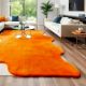 Handcrafted Solid Orange Abstract Modern Living Rug